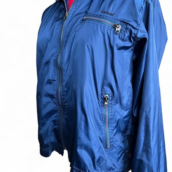 Vintage LL Bean Women’s Navy Blue Windbreaker Jacket With Zip Pockets - Picture 3 of 7